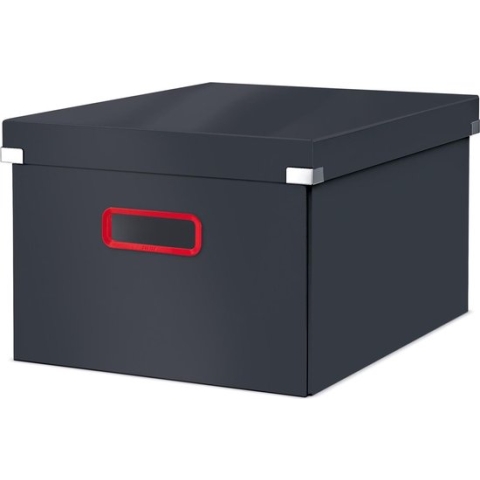 Leitz Cosy Click & Store Middelgrote  A4 Opbergdoos - Opvouwbare Archiefdoos met Deksel - 28.1 x 20 x 37 Cm (BxHxD) - Fluweel Grijs