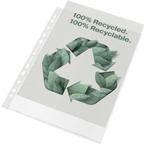Esselte 100% Gerecyclede PP A4 Premium Showtas - 70 micron -  100x Transparante, Milieuvriendelijke Insteekhoezen - Duurzaamheid - Voor Thuiswerken - Ideaal Voor Thuiskantoor