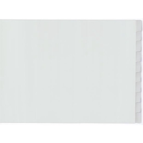 Kangaro tabbladen - A3 - PP 120 micron - grijs - 4-gaats - 10-delig venster - dwars - G3D10F-B