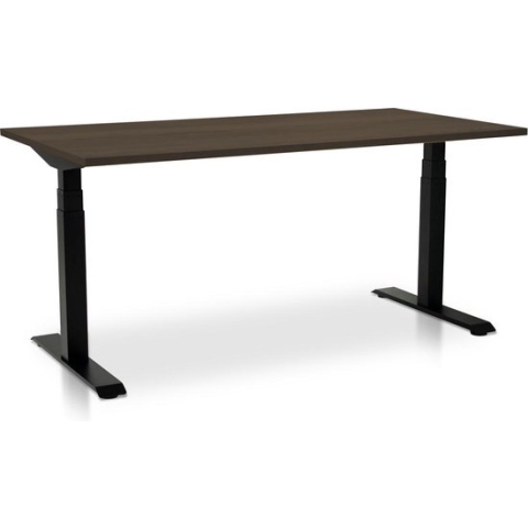 Zit-sta bureau elektrisch verstelbaar - MRC PRO-L 2.0 NEN-EN 527 |  160 x 80 cm |  frame zwart - blad bruin eiken | memory functie met 4 standen | 150kg draagvermogen