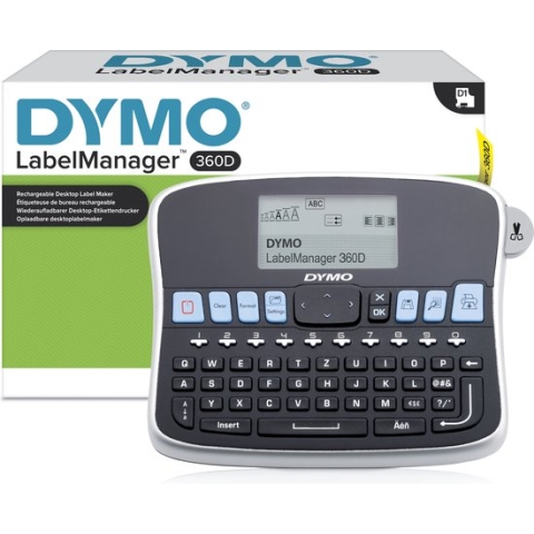 DYMO desktoplabelprinter | LabelManager 360D herlaadbare handheld labelmaker | QWERTZ-toetsenbord | Gebruiksvriendelijke, Smart-One-Touch-toetsen en groot scherm | voor organisatie thuis en op kantoor