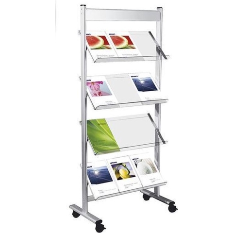 Folderhouder Switch medium vloer folderrek op wielen