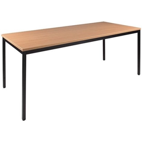 Kantinetafel Basic 140cm breed 80cm diep grijs blad grijs frame rechthoekig