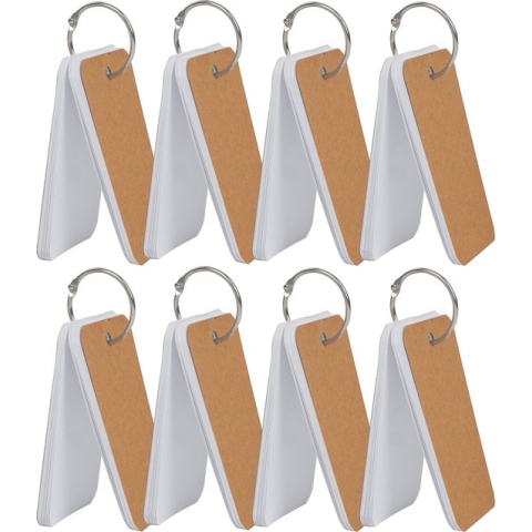 Belle Vous 12 Pak Blanke Hobby Papieren Flip Flash Kaarten met Ring Binder – L5,6 x B8,9 cm – 50 Index Kaarten – Memo Aantekeningen Blokjes, Studeren, Leren, Geheugen, Bookmark & DIY Wenskaart