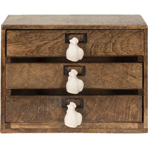 Clayre & Eef Ladekastje 29x14x22 cm Bruin Hout Kip