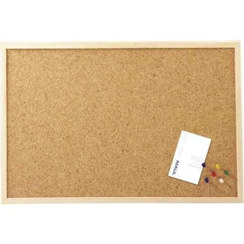 Prikbord, 80 x 120 cm, kurk, houten frame