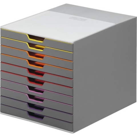 Durable ladenkast VARICOLOR® 10 - Grijs/meerkleurig - 10 laden - A4