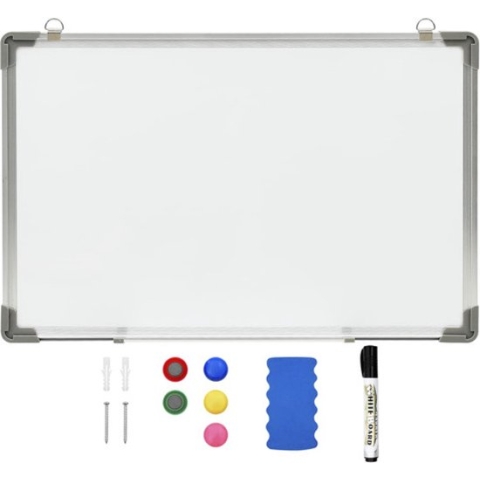 vidaXL Whiteboard magnetisch 50x35 cm staal wit