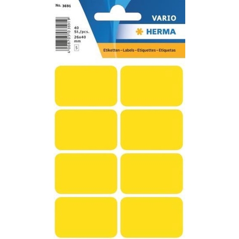 Haza Original Etiketten 40 Stuks 26 X 40 Mm Geel
