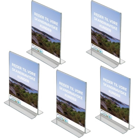 5 pack | Folderstandaard | T-standaard A4 formaat staand | Menukaarthouder | acryl T standaard | acryl kaarthouder | menustandaard A4 | van duurzaam acrylaat