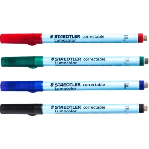 STAEDTLER Lumocolor Correctable stiftenset – 0,6MM - box 4 kleuren