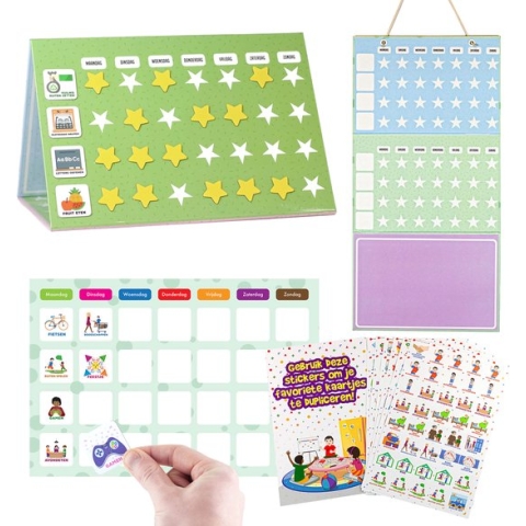 Brute Strength - Magnetische pictogrammen - Beloningssysteem - voor weekplanner planbord voor kinderen - gekleurde pictogrammen - dagritme – routine - autisme planner - magneetjes