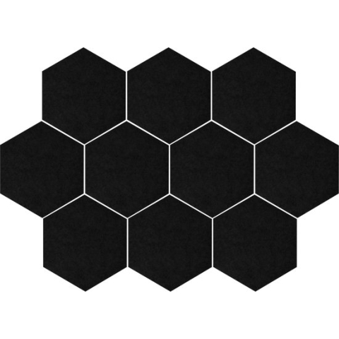 QUVIO Memobord Hexagon bulletin / Wandborden / Planborden / Wand organizer - Set van 10 tegels - Zwart