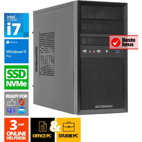 Intel Compleet PC | Intel Core i7 | 32 GB DDR4 | 1 TB SSD - NVMe | GTX 1650 | Windows 11 Pro + WiFi & Bluetooth
