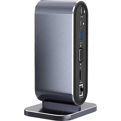 12-in-1 USB-C Docking Station - Jouw Ultieme Werkstation Hub voor Efficiëntie en Stijl - HDMI, VGA, Ethernet, 4x USB 3.0, SD, Micro SD, 100W Power Delivery, 3,5mm Jack - Inclusief USB-C Kabel - Een Echte Eyecatcher op je Bureau