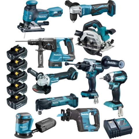 Makita DLX1036TJ1 Accu Combiset 10-delig 18V 5.0Ah in Mbox
