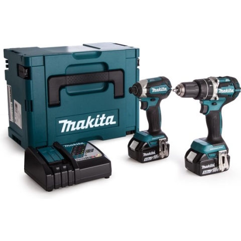 Makita DLX2180TJ 18V Li-Ion combiset - DHP484 (klop)boor-/schroefmachine - DTD153 slagschroevendraaier - 2x 5.0Ah accu