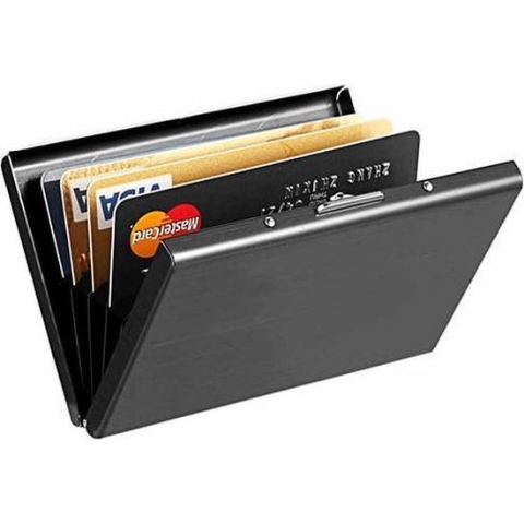 Roestvrij staal Pasjeshouder - Creditcardhouder - Rvs Metal Case Box - Portemonnee - RFID bescherming - Zwart