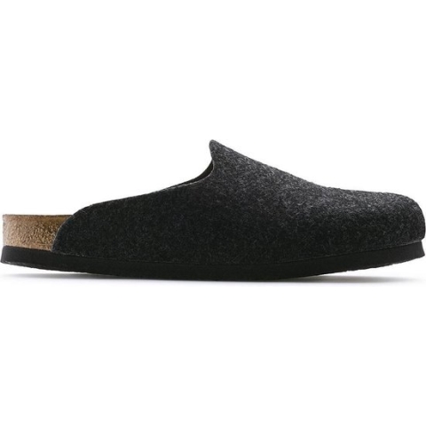 Birkenstock Amsterdam Anthracite narrow VEG Felt Wooly Home Unisex Pantoffels - Antraciet - Maat 36