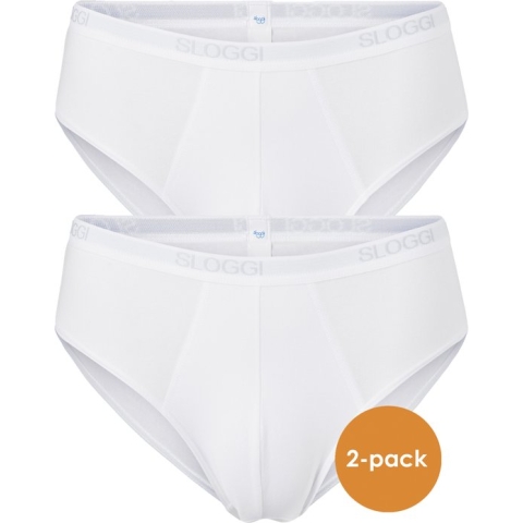 sloggi men Basic Heren Midi slip - 2-pack - Wit - Maat L