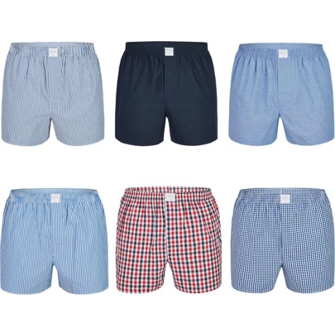 MG-1 Wijde Boxershorts Heren 6-Pack Classics Multipack - Maat L - Losse boxershort heren