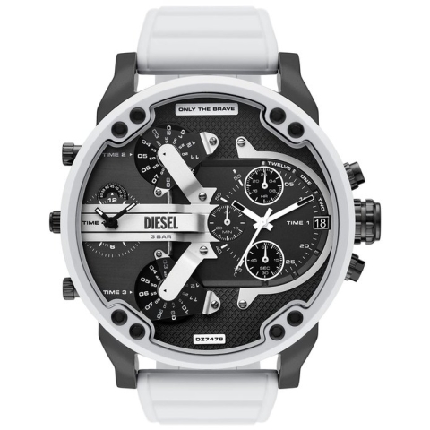 Diesel Mr. Daddy 2.0 DZ7478 Horloge - Siliconen - Wit - Ø 57 mm