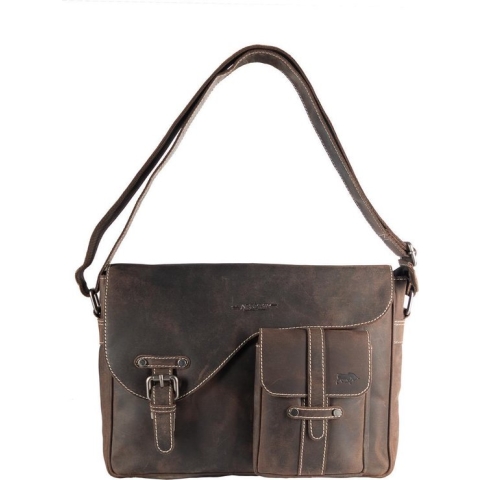 Donkerbruine Schoudertas Dames  – Donkerbruine Schoudertas Heren - Messenger Bag Leer – Postman Bag Leer