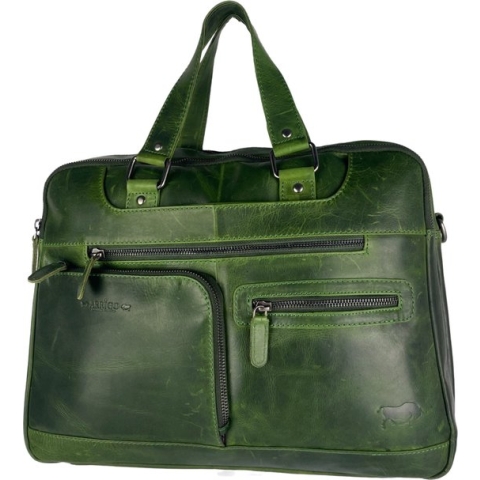 Handtassen - Schoudertas - Groen - Echt Leer - Werktas Dames - Werktas Heren - Crossbody Tas - Schooltas - Laptop tot 15.6 - Arrigo