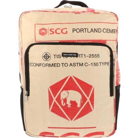 Laptop Rugzak 15,6 Inch - Gerecyclede Cementzakken - Olifant Rood