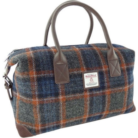 Glen Appin Harris Tweed Weekendtas Esk Grijs en Roestbruin - Made in Scotland