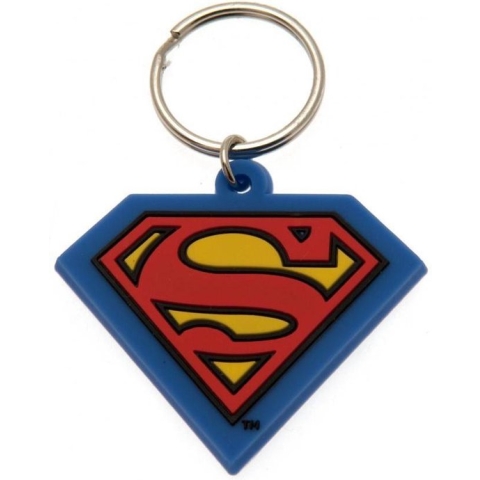 Sleutelhanger - Superman logo - rubber - metalen ring