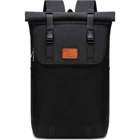 Laptop Rugzak Voor Mannen Vrouwen Past 15.6 Inch Laptop Roll Top Waterdicht Reizen Wandelen Rugzak Lichtgewicht Casual Dagrugzak Casual Daypack Oxford Stijlvol Schooltas
