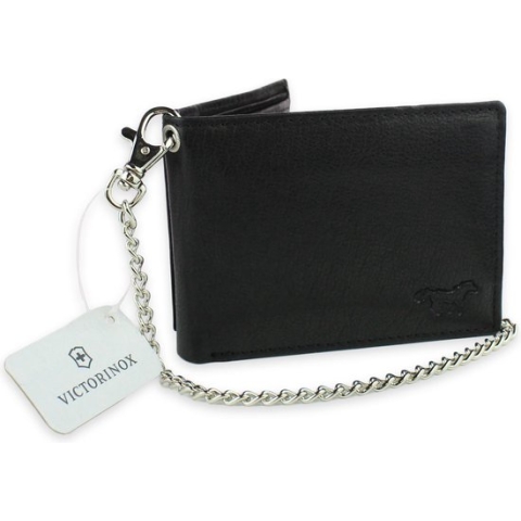 Safekeepers - portemonnee heren met ketting-portefeuille heren - zwart ketting