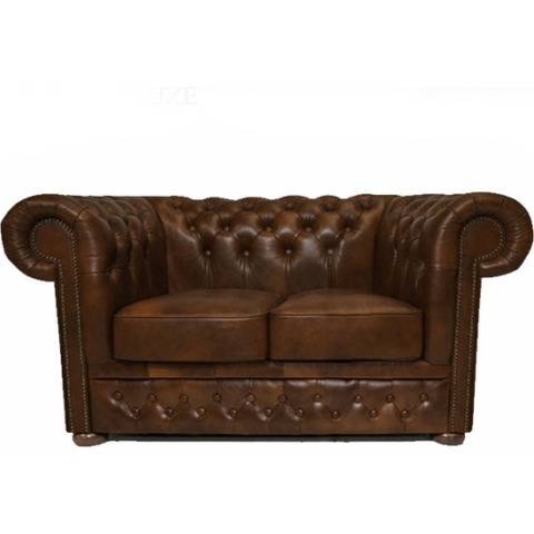Chesterfield Bank First Class Leer | 2-zits | Cloudy Licht Bruin | 2 tot 4 weken levertijd