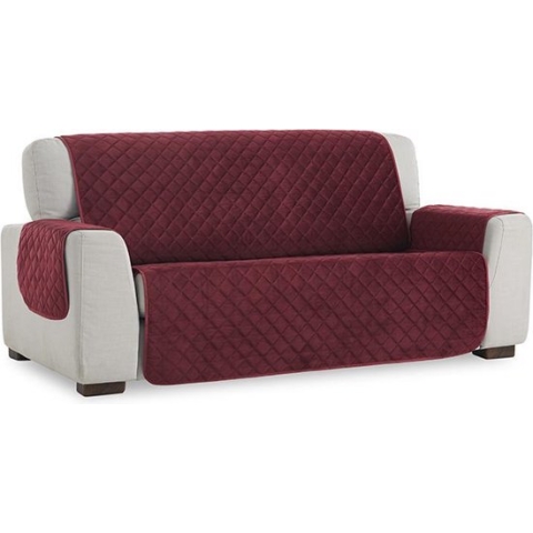 Velvet Quilt - Bankbeschermer - 130cm breed - Rood - Soft Touch - Anti-slip onderkant