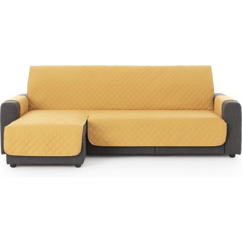 Duo quilt Chaise Longue links - Bankbeschermer - 200cm breed - Mosterdgeel - OekoTex keurmerk