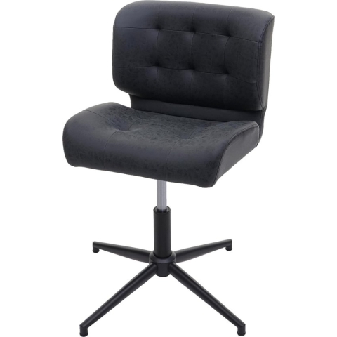 Bureaustoel MCW-H42, bureaustoel, in hoogte verstelbaar ~ kunstleer vintage donkergrijs, voet zwart