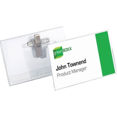 Durable naambadge - 5,4 x 9 cm - Inclusief combi-klem - 50 stuks