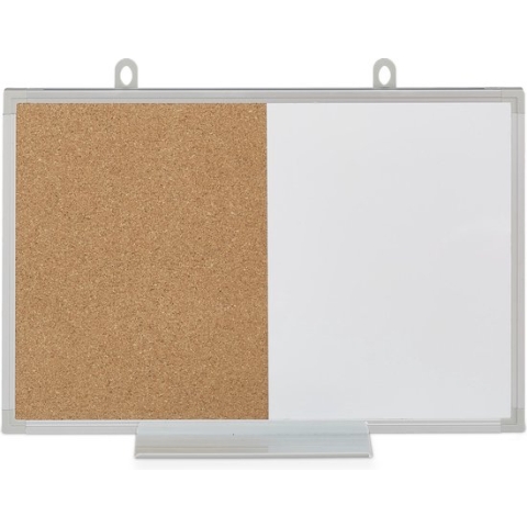 Relaxdays combibord - prikbord en whiteboard - duobord - combinatiebord - magneetbord - 30 x 45cm