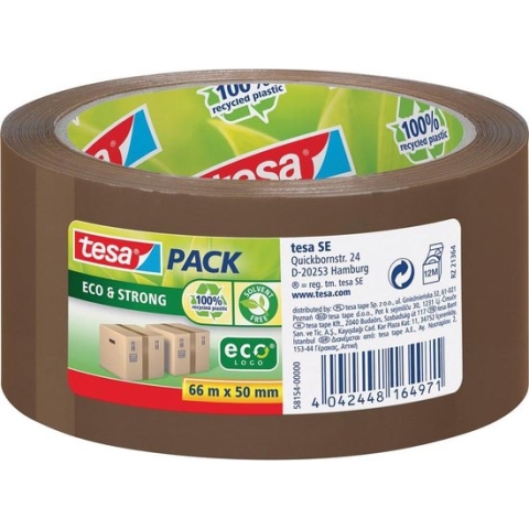 Verpakkingstape Tesa 50 mm x 66 m eco bruin - 58154