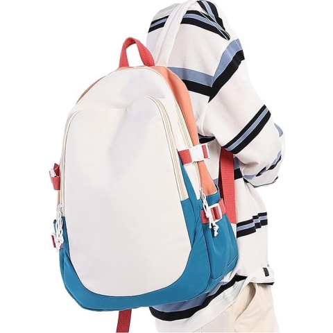 Schoolrugzak, vrouwen, lichte, casual rugzakken, schooltas, 14 inch waterdichte laptoprugzak, college-studentenreisportzas voor jongens en meisjes bij het winkelen, O-donkerblauw