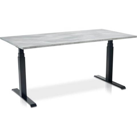 Zit-sta bureau elektrisch verstelbaar - MRC PRO NEN-EN 527 | 160 x 80 cm | frame zwart - blad betonlook | memory functie met USB | 150kg draagvermogen