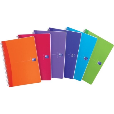 Oxford Office My Colours spiraalschrift, 180 bladzijden, ft A5, geruit 5 mm, geassorteerde kleuren 5 stuks