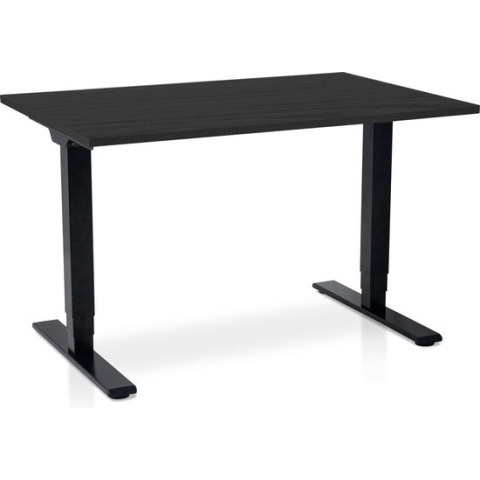 Zit-sta bureau elektrisch verstelbaar - MRC COMFORT NEN-EN 527 | 120 x 80 cm | frame zwart - blad zwart eiken | 130 cm hoog | 100KG draagvermogen