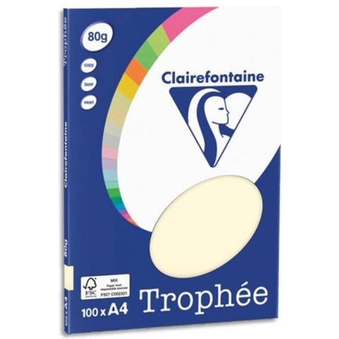 Clairefontaine Trophée - Ivoor - kopieerpapier- A4 80 gram - 100 vellen