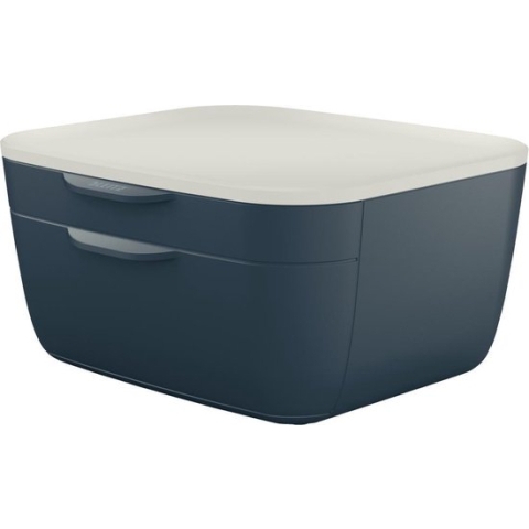 Leitz Cosy Ladenblok  - Ladekastje Met 2 Laden  - Ladenbox Voor Bureau  - Ideaal voor Thuiskantoor/Thuiswerken - Fluweel Grijs