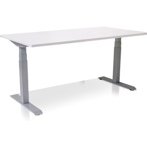 Zit-sta bureau elektrisch verstelbaar - MRC PRO NEN-EN 527 | 180 x 80 cm | frame aluminium - blad wit | Memory functie met USB | 150kg draagvermogen