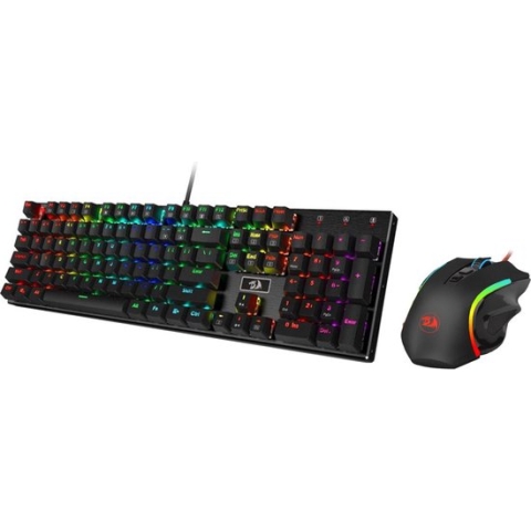 Redragon Stealth Warrior Gaming Setup - Mechanisch toetsenbord & gaming muis met extra grip & steun
