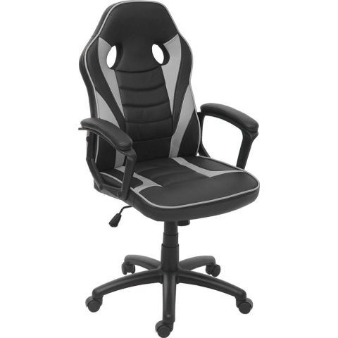 Bureaustoel MCW-F59, bureaustoel bureaustoel gamestoel, kunstleer ~ zwart/grijs