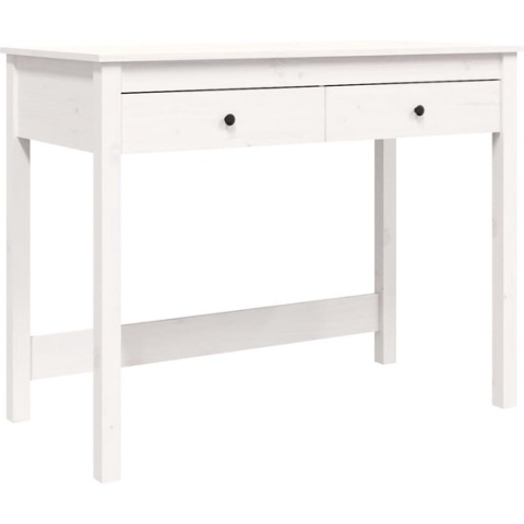 vidaXL-Bureau-met-lades-100x50x78-cm-massief-grenenhout-wit